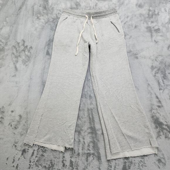 Sundry Pants - Sundry Pants Womens 1/S Heathered Gray Ankle Flare Sweatpants Lounge Raw Hem